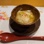 旬菜 おぐら家 - 海老しんじょう！珍しい、餡かけ海老しんじょう