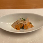 日本料理 桂 - 【先付】アン肝　菊菜