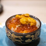 うを徳 - 2024.11 うにいくらミニ丼（浜中産バフンウニ、標津産いくら）