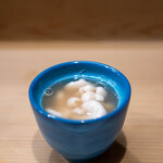 うを徳 - 2024.11 羅臼産雲子（真鱈の白子）と蟹甲羅出汁のスープ