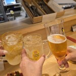 カジュアルフレンチBar 7FUKU - やっと一緒に飲めました〜(*ˊᗜˋ)