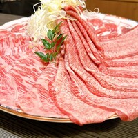 しゃぶしゃぶ 吟半 お台場店 - 単品しゃぶしゃぶセットC (鹿児島県産 六白黒豚ロース、鹿児島県産黒毛和牛特上ロース、薄切り牛タン)