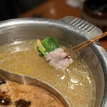 串しゃぶ えみし - 結構長めにしゃぶしゃぶします