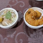 菜香新館 - 中華風ハンバーグ　海老のスパイシー胡椒炒め