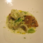 エクアトゥール - 26年5月　フォアグラとタイラ貝のフリカッセ、生姜とレモン、こぶみかん