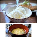 今泉キッチン - ◆ご飯の質は普通。お代わり自由。 ◆お味噌汁も、お代わり自由。