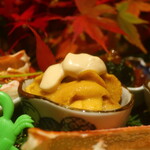 日本料理 幸庵 - 雲丹となめこの豆腐がけ