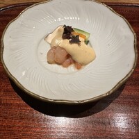 ごだん 宮ざわ - 甘エビ　松茸　胡瓜　柿　柿のソース