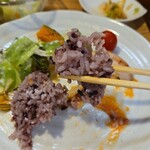 キッチン ブルー グローブ - モチモチな黒米