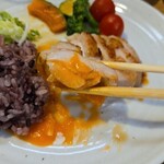 キッチン ブルー グローブ - 南瓜を添えて