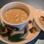 あざみ野うかい亭 - 2杯目は栗模様の器とキノコの蓋