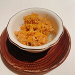 ニシムラ鮨TAKA - セコ蟹　白ワイン漬け唐墨　餅米