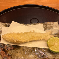 日本料理 太月 - 量少なめコース２６５６５円。ししゃも天ぷら。本ししゃもってこんなに美味しいんですね！