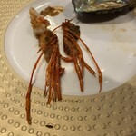 鉄板焼 石狩 - カラビネーロの海老煎餅