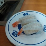 無添くら寿司 - 生の海老握り。やっぱり寿司は旨い旨い!!