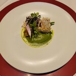 273664667 - ◆「PRANZO C course」◇お魚料理 甘鯛の松笠揚げ ＆ほうれん草のソテー