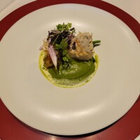 アンフォラ 村上 - ◆「PRANZO C course」◇お魚料理 甘鯛の松笠揚げ ＆ほうれん草のソテー