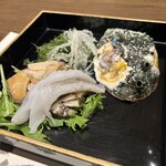 海里村上 - アワビとイカをしゃぶしゃぶか炭火焼きかでいただく