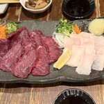 西屋 - ■純国産熊本馬刺し 赤身 ￥1.780■純国産熊本馬刺し タテガミ ￥1.580