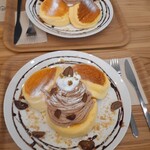 LIKO CAFE - モンブランパンケーキ(ふわふわ生地)　1650円税込