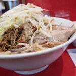 ラーメン二郎 - 汁なし半分＋青ネギ崩