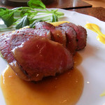 手打ち蕎麦とフレンチの やな木 - ＜2014年5月＞千屋牛のマンゴーグレイビーソース、野菜のペペロンチーノソテー