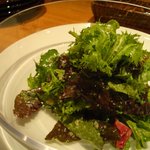 銀座 シェ・トモ - 2009/11　有機野菜のグリーンサラダ(11階カウンター席にて)。