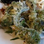 土の駅今庄 - 1,100円バイキングの山菜天ぷら