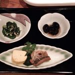 鳥善  - 前菜三種盛