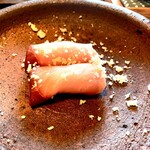 余市SAGRA - ブリの刺身にホースラディッシュ