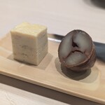 鮨みやもと - 玉子焼き、栗渋皮煮