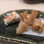 鮨みやもと - ボタンエビの頭と殻の唐揚げ