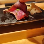 鮨 こしかわ - 燻製してある&さらに、中にネギのペーストが！