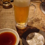 Yakiniku No Gyuu Ta Honjin - 生ビールです。