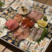 割烹本山サカナ - 花藻塩じめ熟成お造り盛り合わせ