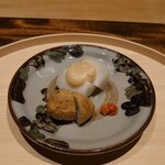 温石 - 蕪の風呂吹きと魚の真薯､柚胡椒添え 静岡おでんをイメージ