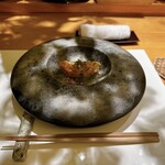 みえ田 - バフンウニ＆フカヒレ餃子、九条ねぎ、穂紫蘇