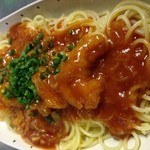 三拍子 - 揚げ海老チリのパスタ