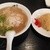 長浜ラーメン 風び - 料理写真:ランチのラーメン＋半分ヤキメシのセット￥６８０