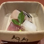 御料理 寺沢 - 鰆の焼霜､天然間八､泥障烏賊の造り