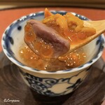 御料理 寺沢 - 楢茸と赤海胆といくら
