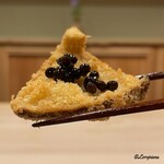 御料理 寺沢 - 松茸のフライに実山椒の甘露煮