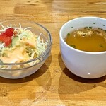 ヒュッテ手ノ倉 - ハンバーグセット＠サラダ・スープ