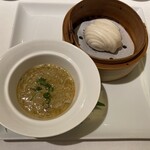 倶楽湾 - 上海蟹味噌炒めと花巻