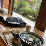 道の駅　ウッディー京北 - 外景色見ながらの昼飯