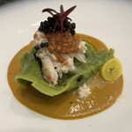 Ristorante IL PRINCIPE - セコ蟹、銀杏、キャビア、ほうれん草のモチモチの食感。ソースまで美味すぎる！
