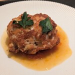 銀座 大石 - 白子のフリット　ポン酢仕立てのフレッシュトマトソース