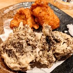海音 - モズク天婦羅・鶏唐揚