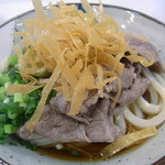 高雄 - 2014/5/20からの週替わりうどんは　揚げナスと牛しゃぶのぶっかけうどん