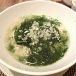 くろさわ東京菜 - 14.4月（夜）　新青のりと干し貝柱の汁そば